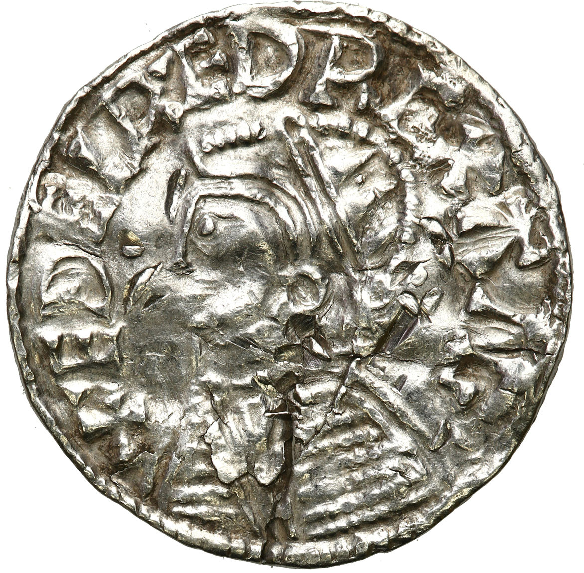Anglia, Aethelred II (978-1016). Denar typu helmet